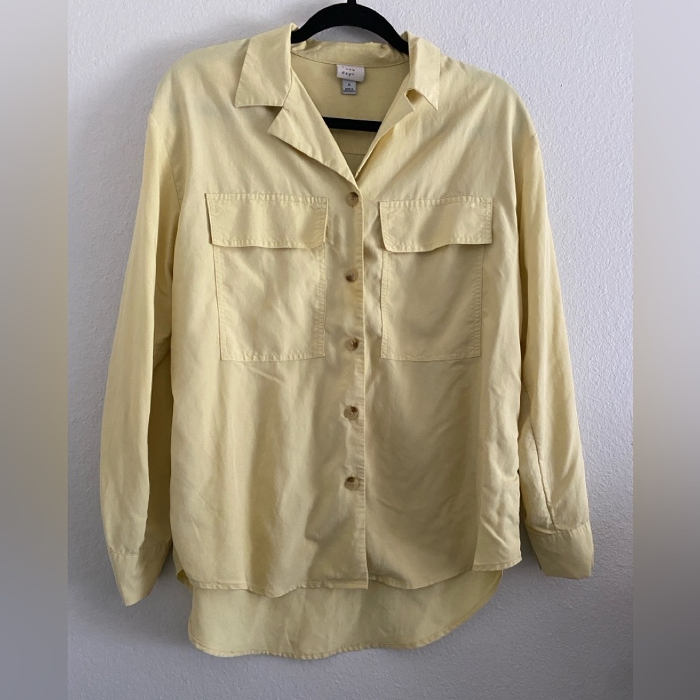 A New Day Target Shirt Top Yellow button up Classic